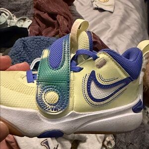 Nike Kids' Yellow and Blue KyriesSneakers with Green Accents size 11c